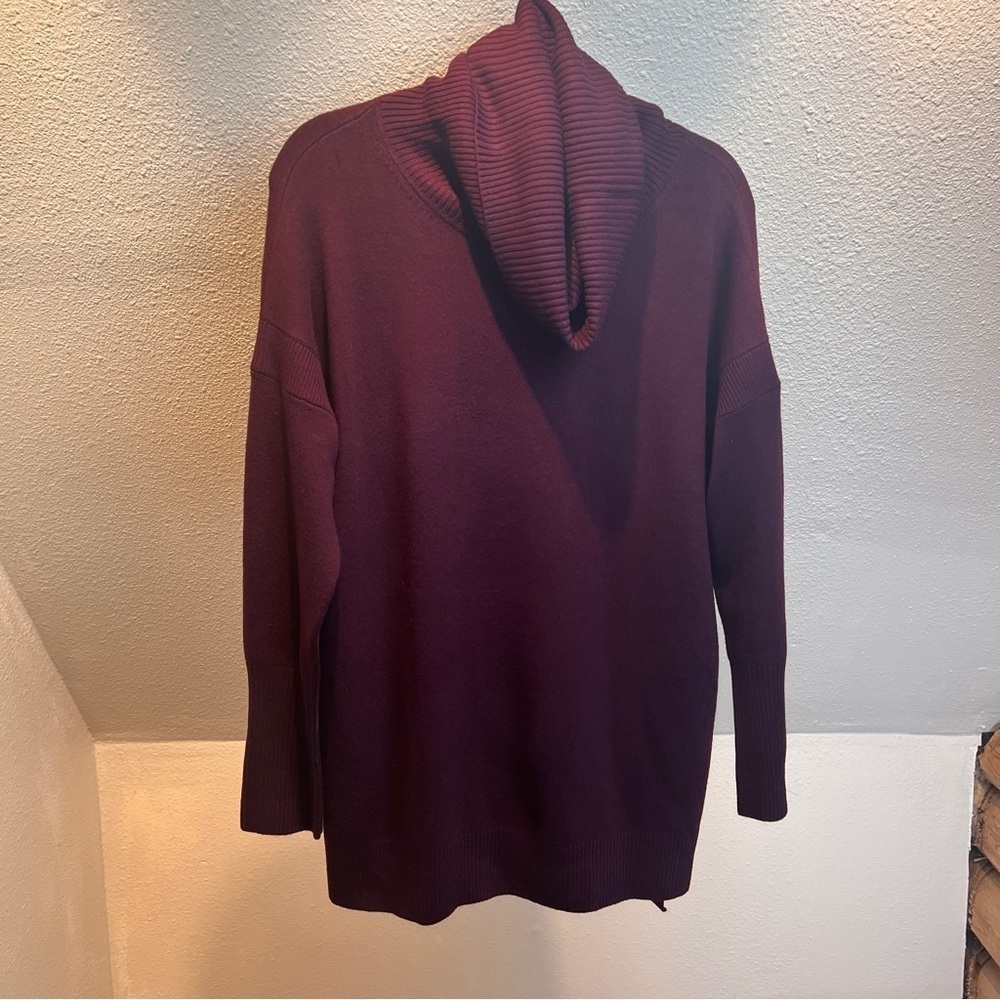 FRENCH LAUNDRY Brown Turtleneck Cowl long sleeve Tunic Sweater. Size M